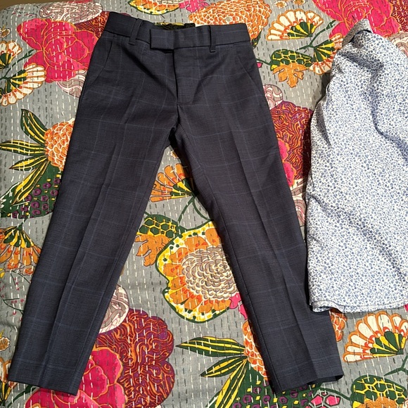 Class/Club Long Sleeve Point Collar Floral Shirt/Window Pane Dress Pants - Picture 3 of 6